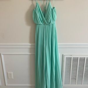 Teal wide leg tie waist jumpsuit M